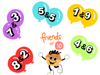 friends of 10 balloons